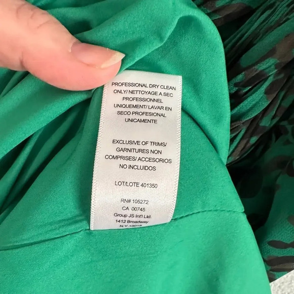 Halston Heritage One Shoulder Asymmetrical Ruched Emerald Cheetah Print Dress - Picture 14 of 14